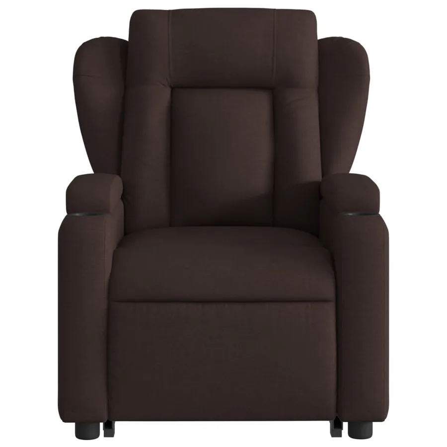 Fauteuil inclinable marron foncé tissu - 9