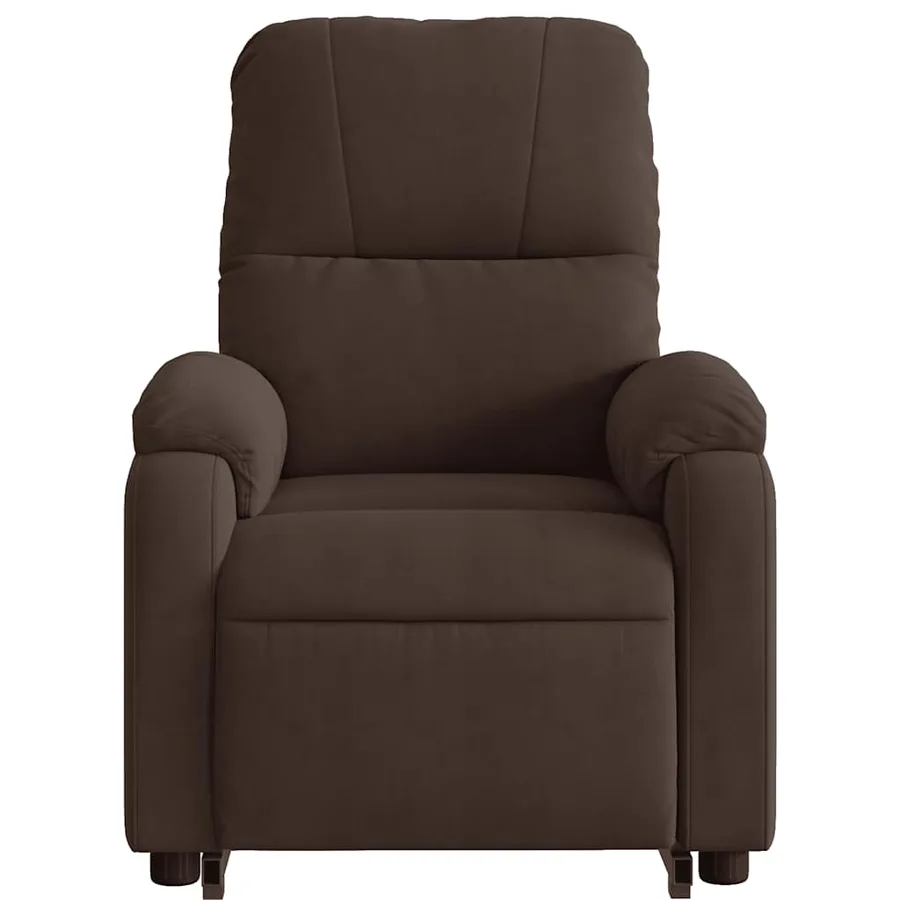 Fauteuil inclinable de massage marron tissu microfibre - 9