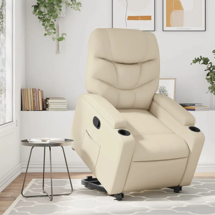 Fauteuil inclinable Crème Similicuir - 15