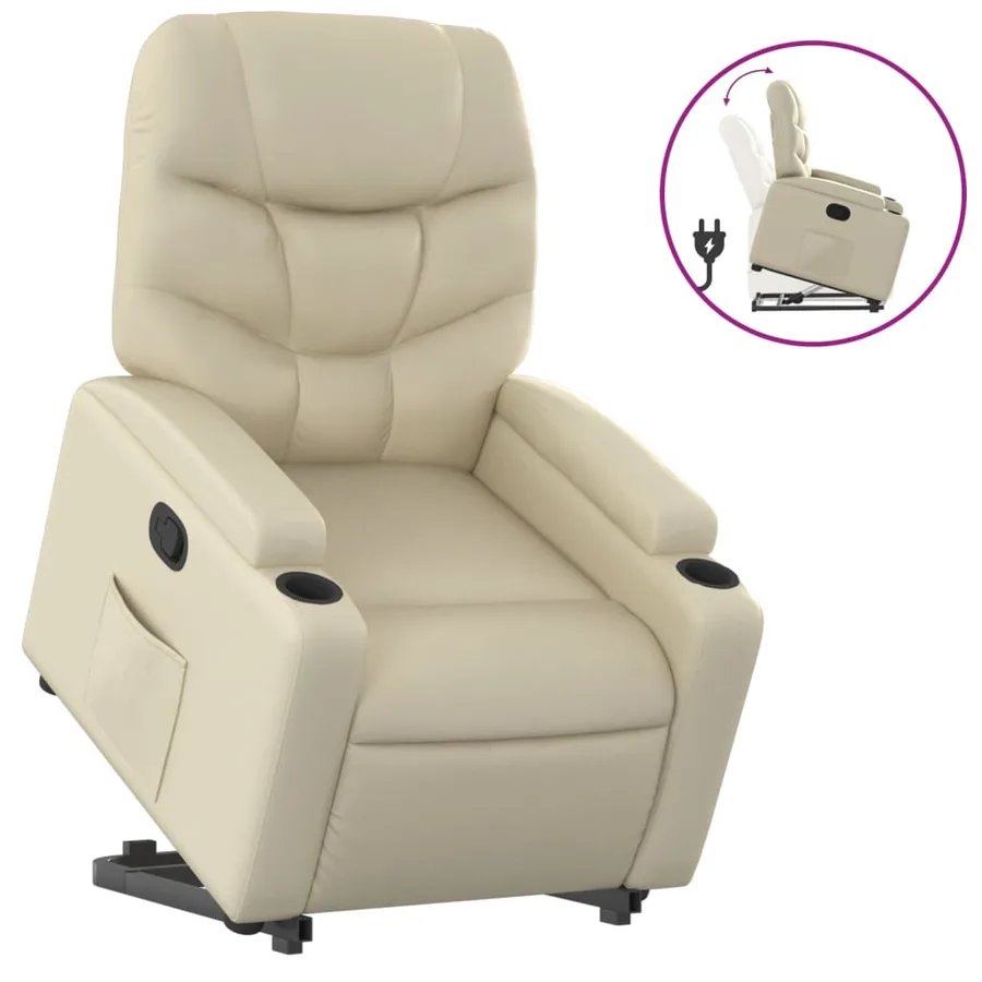 Fauteuil inclinable Crème Similicuir - 2