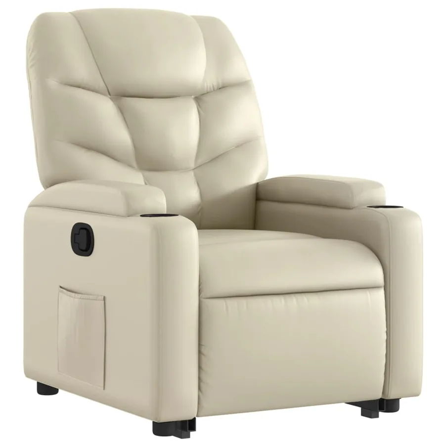 Fauteuil inclinable Crème Similicuir - 4