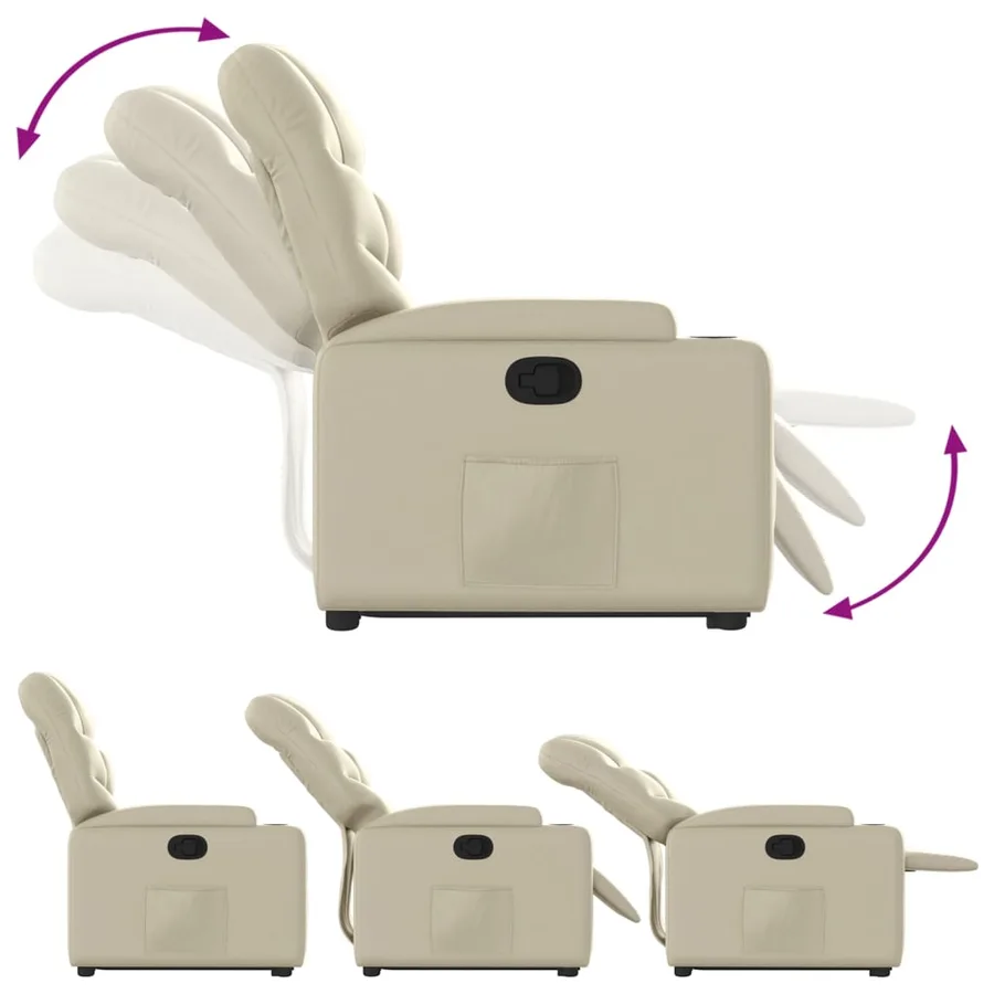 Fauteuil inclinable Crème Similicuir - 7