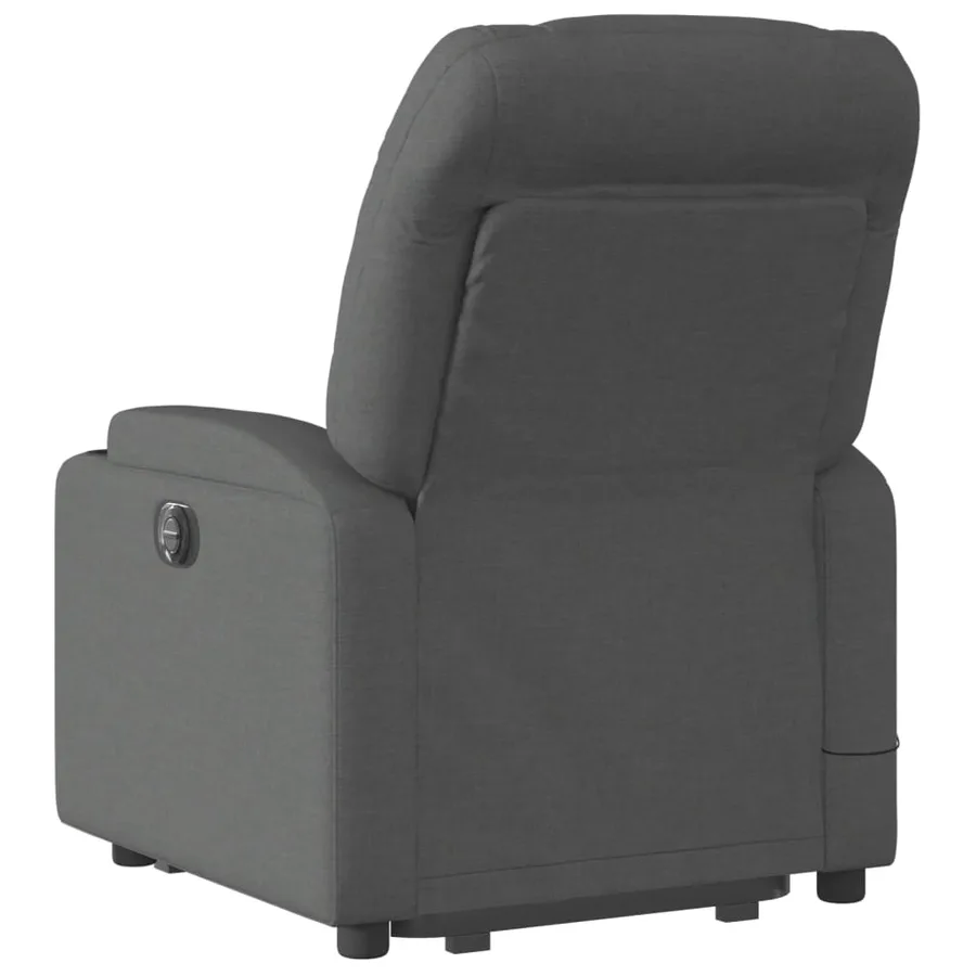 Fauteuil inclinable de massage électrique Gris foncé Tissu - 5
