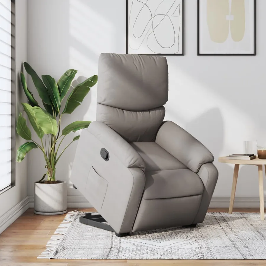 Fauteuil inclinable taupe tissu - 15