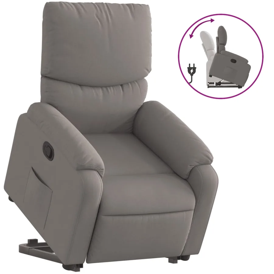 Fauteuil inclinable taupe tissu - 2