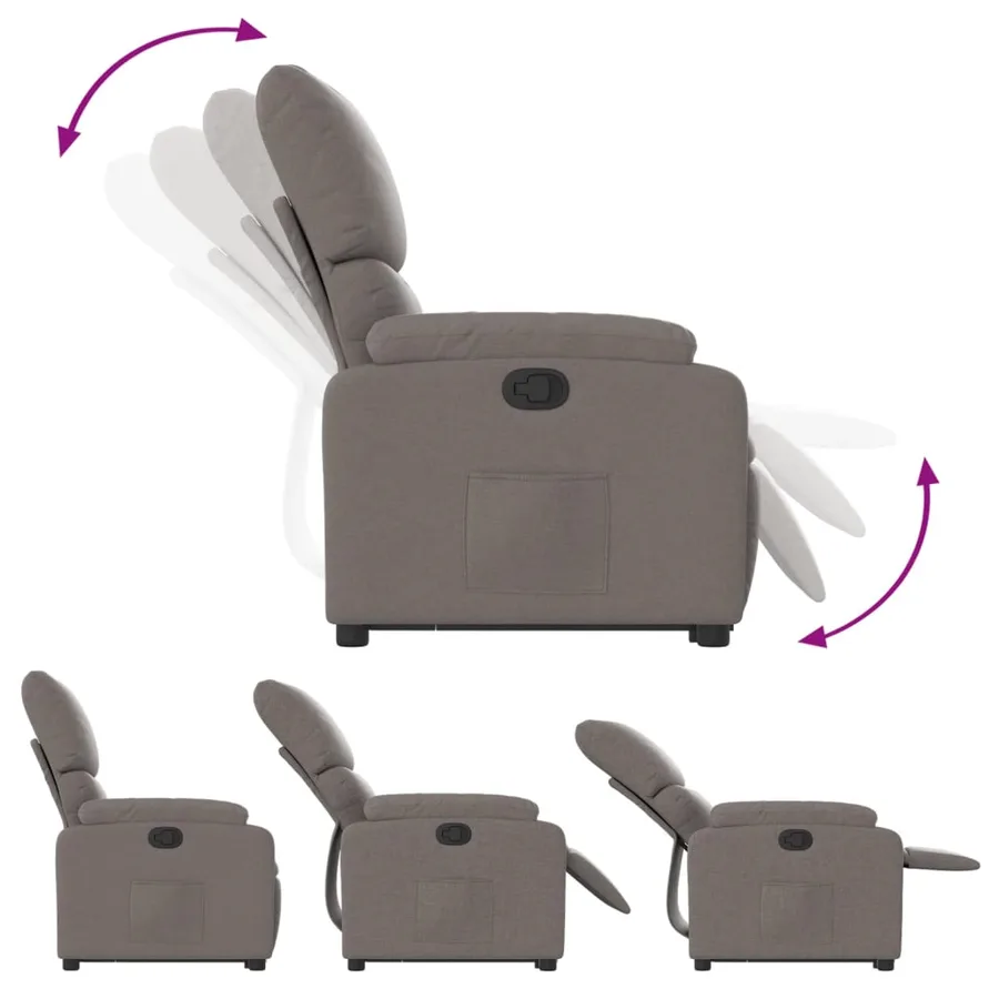 Fauteuil inclinable taupe tissu - 7