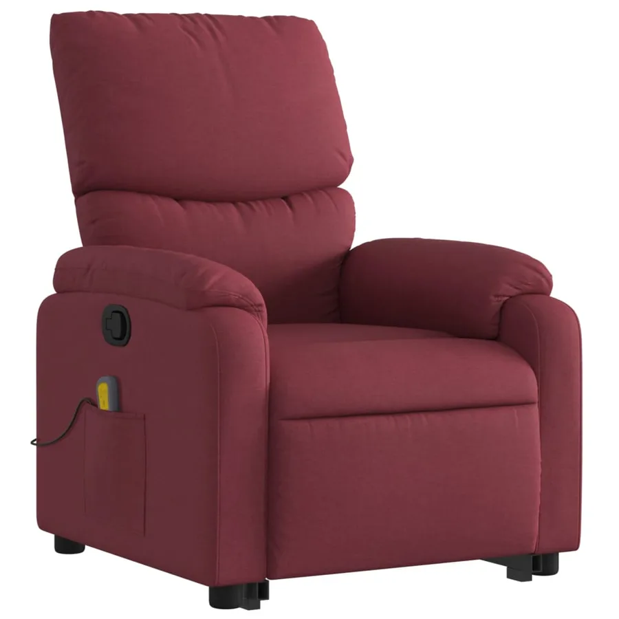 Fauteuil inclinable de massage Rouge bordeaux Tissu - 4