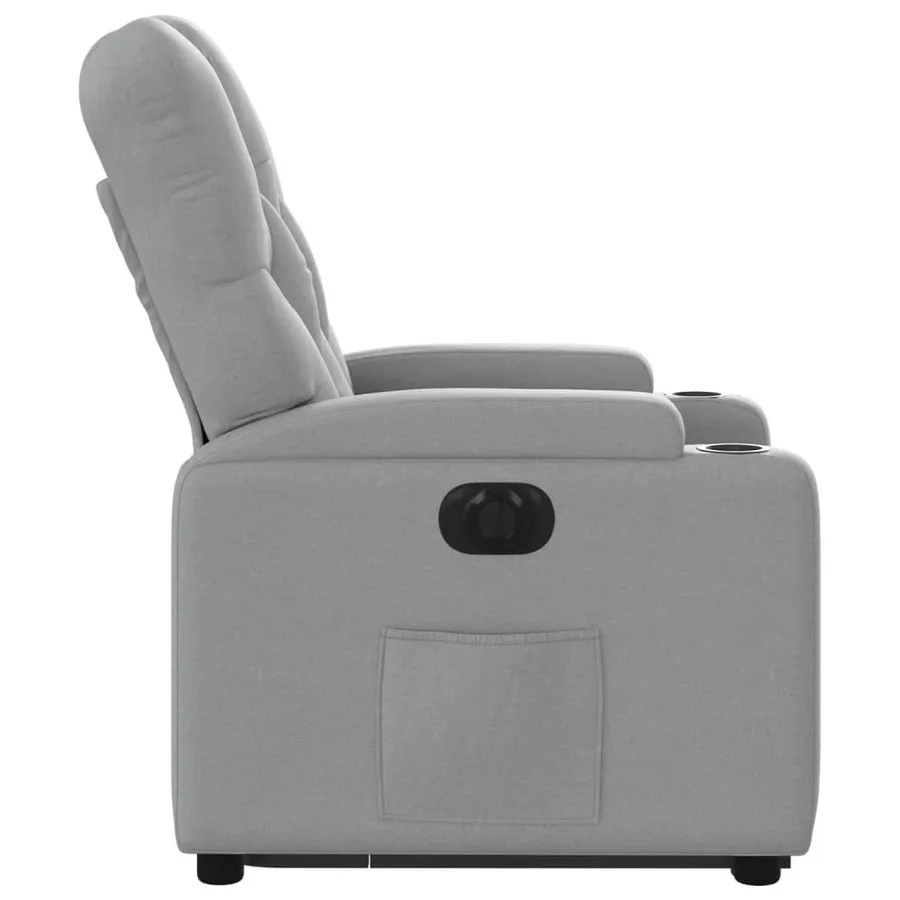 Fauteuil inclinable électrique gris clair tissu - 11