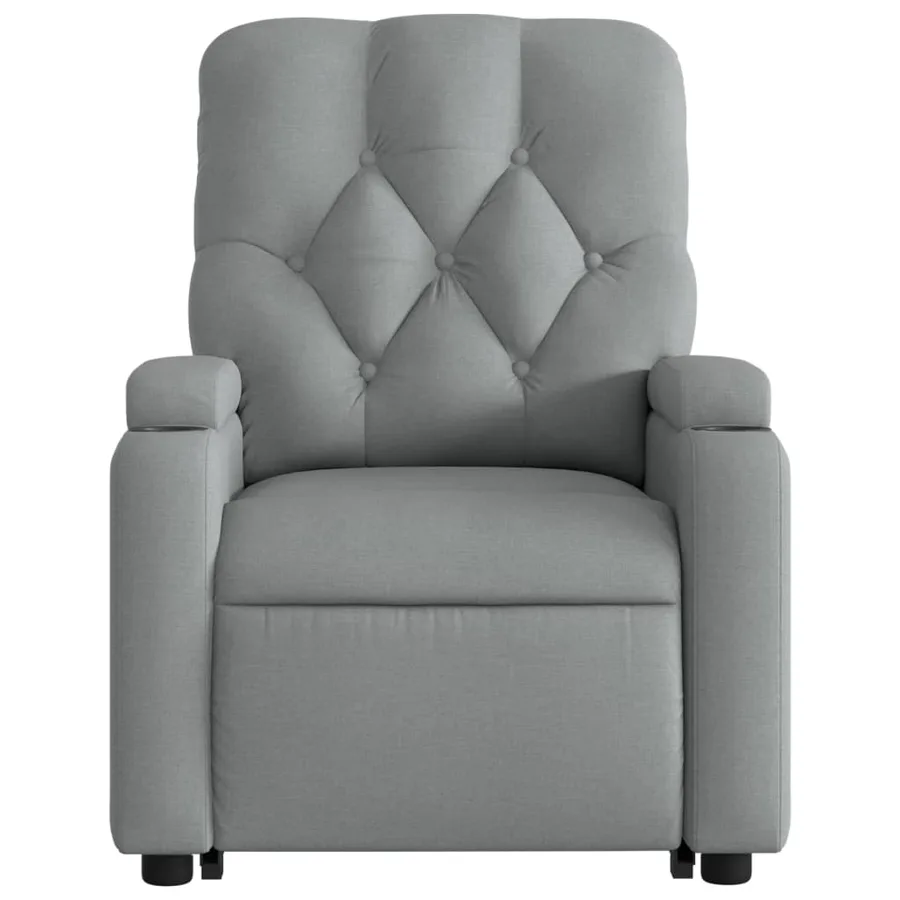 Fauteuil inclinable électrique gris clair tissu - 6