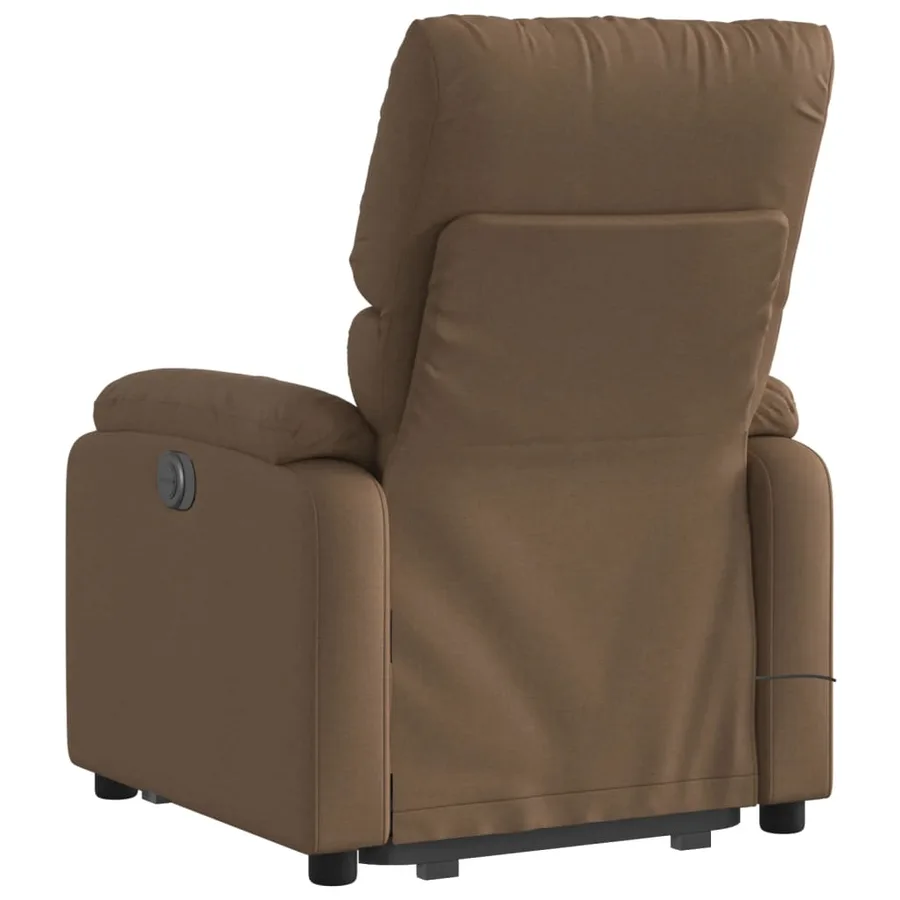 Fauteuil inclinable de massage électrique Marron Tissu - 5