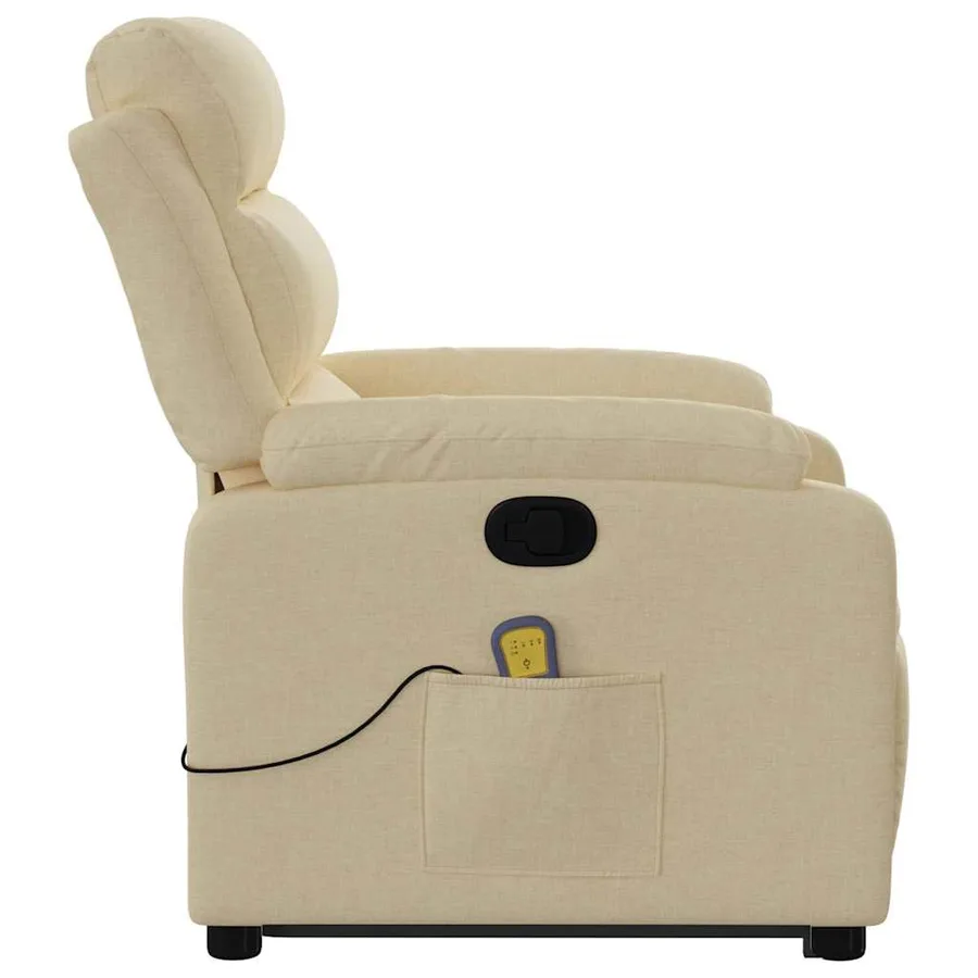 Fauteuil inclinable de massage Crème Tissu - 10