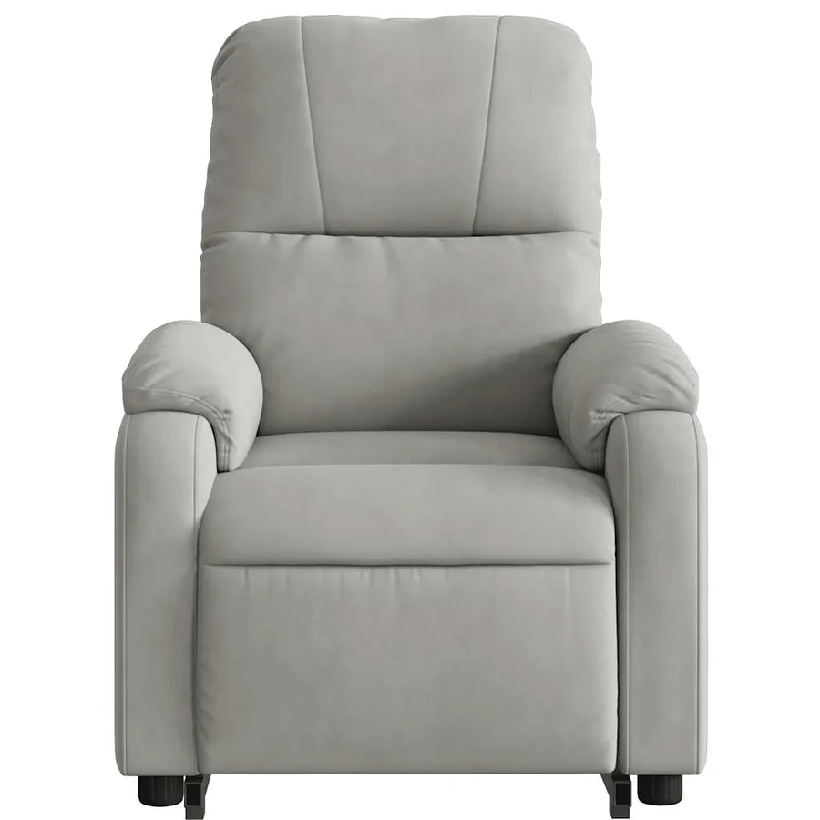 Fauteuil inclinable de massage gris clair tissu microfibre - 9