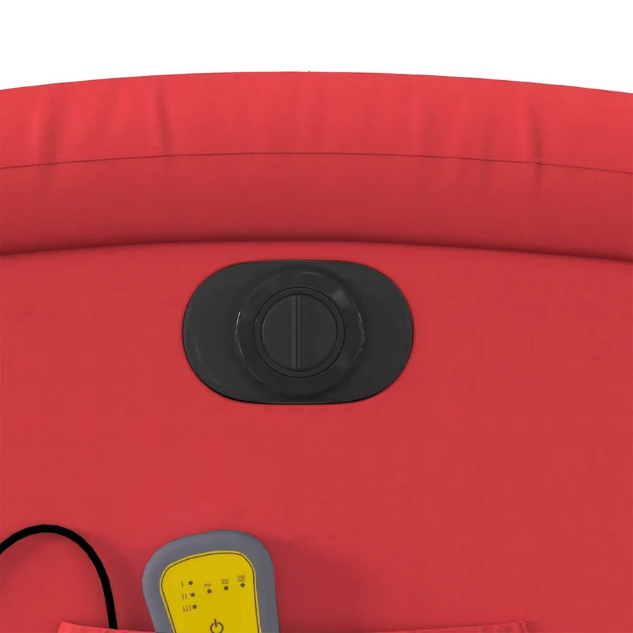 Fauteuil inclinable de massage électrique rouge similicuir - 12