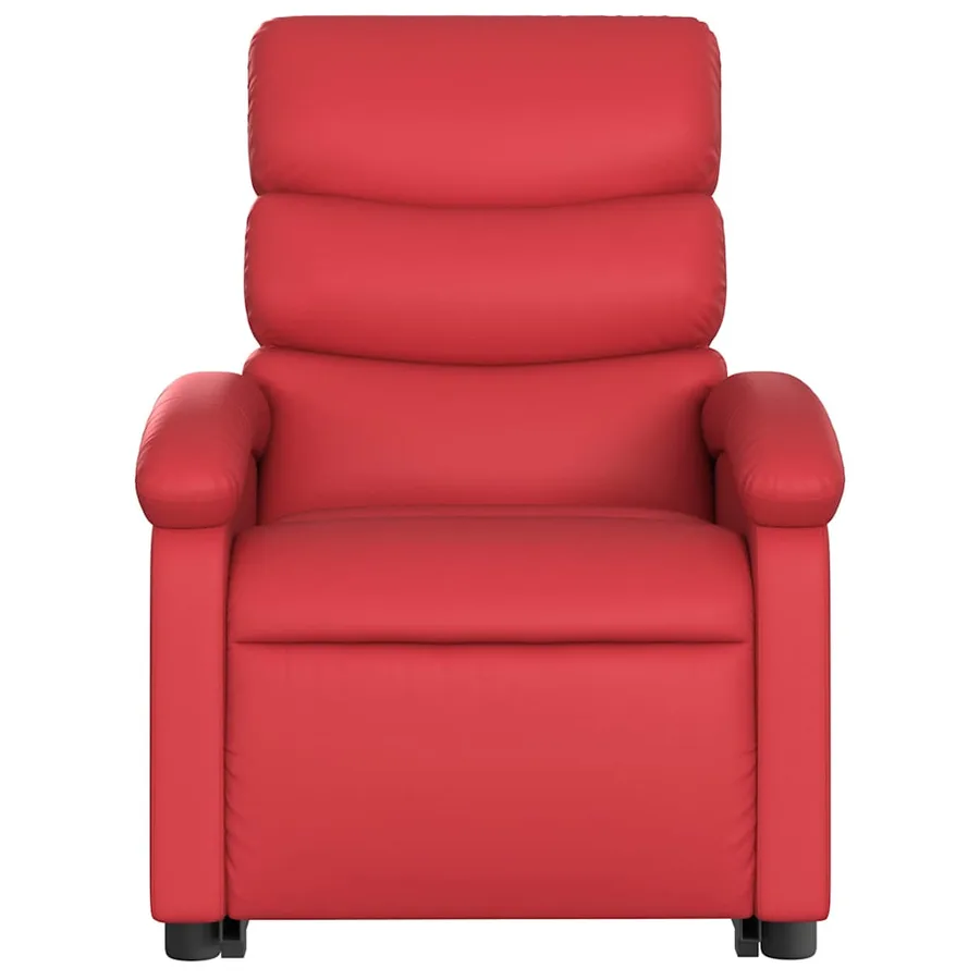 Fauteuil inclinable de massage électrique rouge similicuir - 9