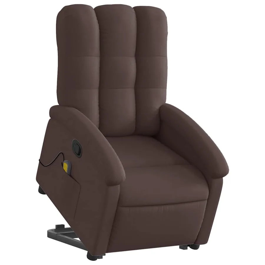 Fauteuil inclinable de massage Marron foncé Tissu - 3