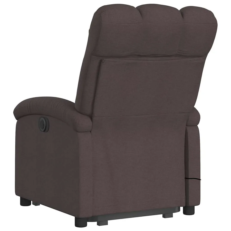 Fauteuil inclinable de massage Marron foncé Tissu - 5