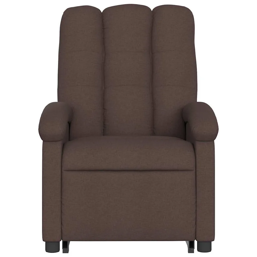 Fauteuil inclinable de massage Marron foncé Tissu - 9