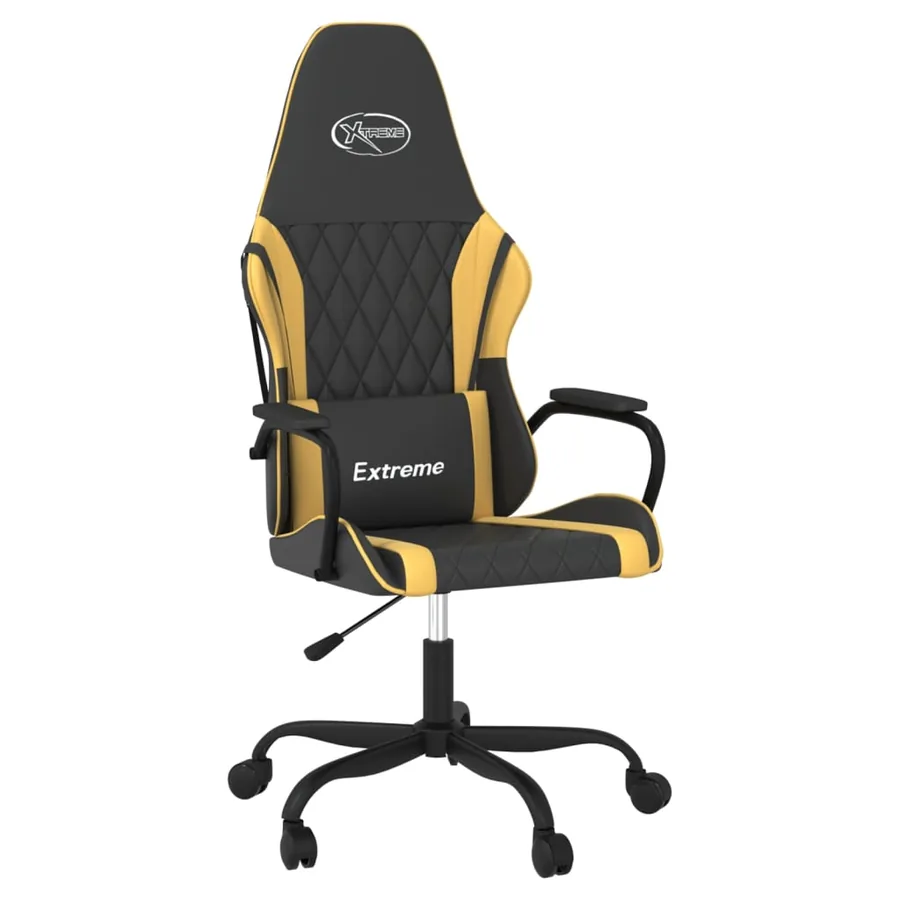 Chaise de jeu de massage Noir et doré Similicuir - 2