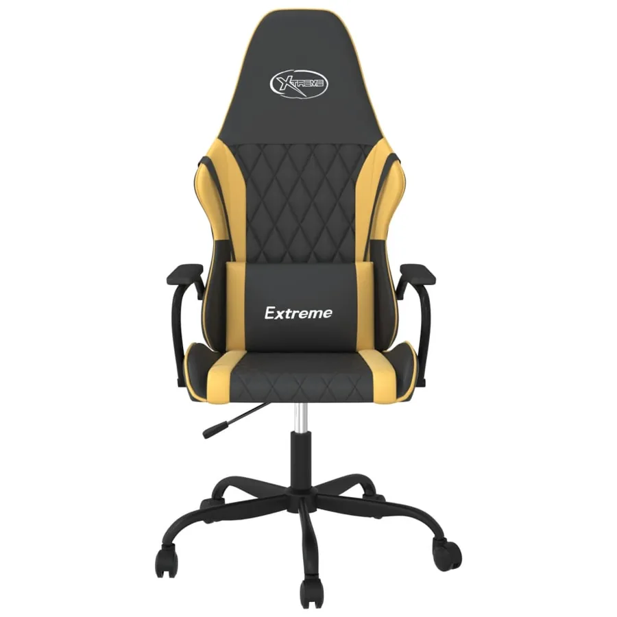 Chaise de jeu de massage Noir et doré Similicuir - 3