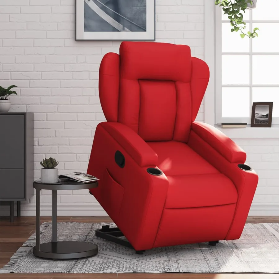 Fauteuil inclinable Rouge Similicuir - 16
