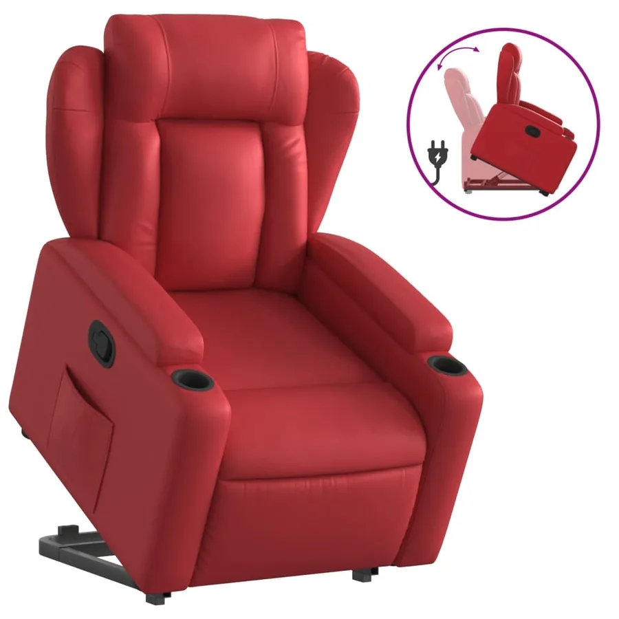 Fauteuil inclinable Rouge Similicuir - 2