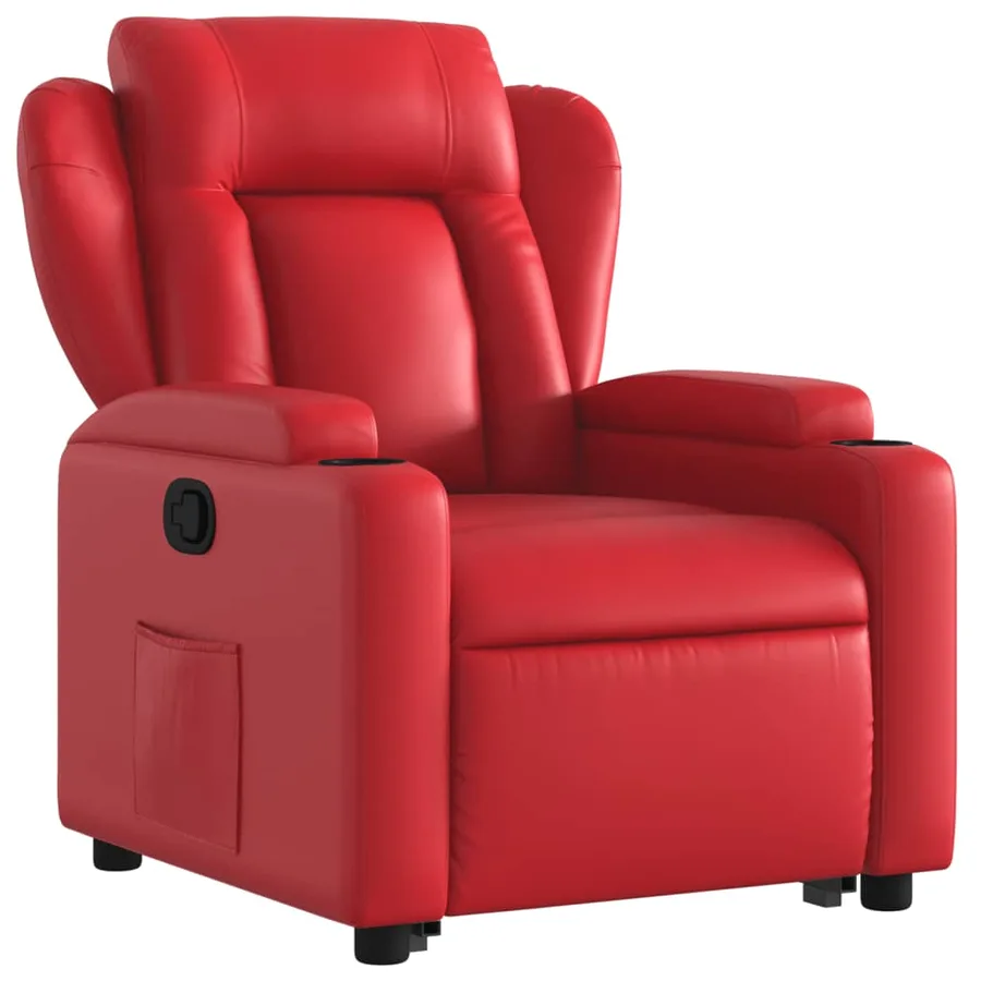 Fauteuil inclinable Rouge Similicuir - 4