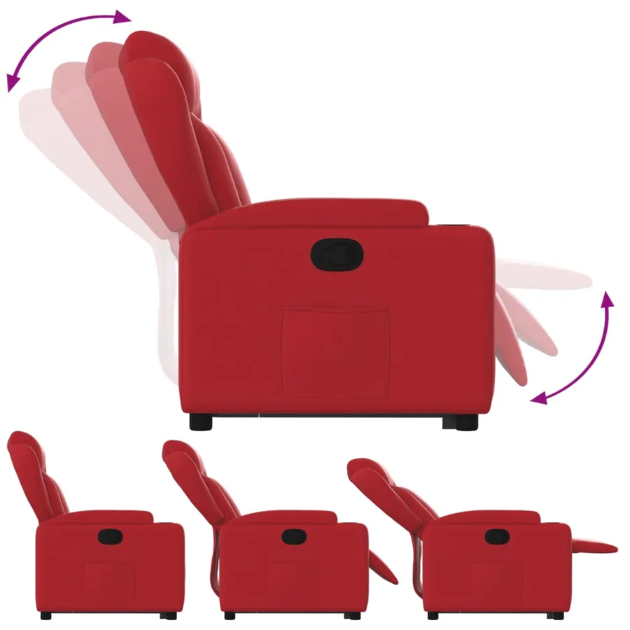 Fauteuil inclinable Rouge Similicuir - 7
