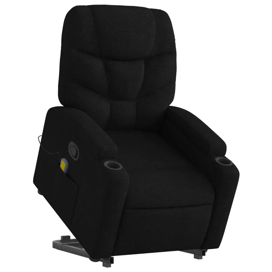 Fauteuil de massage inclinable Noir Tissu - 3