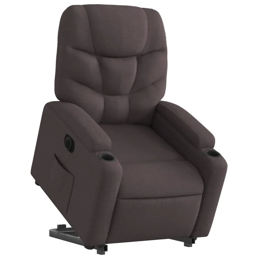 Fauteuil inclinable électrique marron foncé tissu - 3