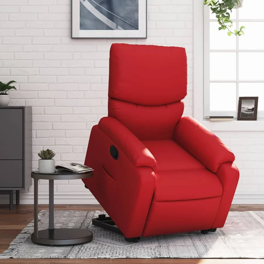 Fauteuil inclinable Rouge Similicuir - 15