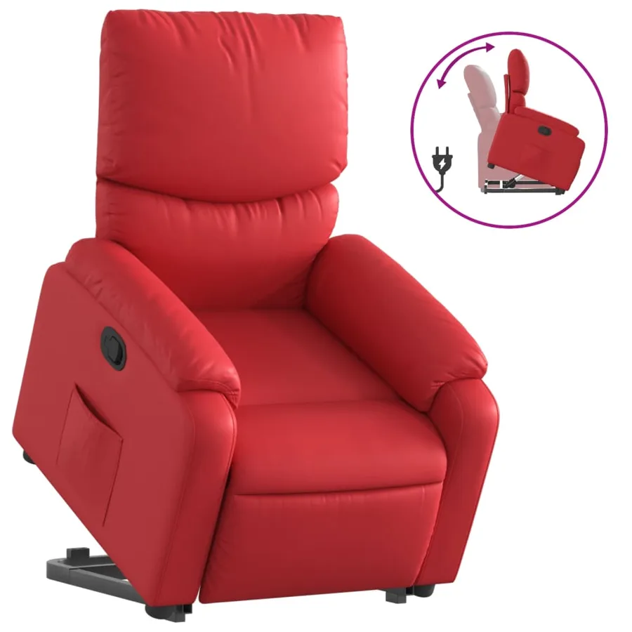 Fauteuil inclinable Rouge Similicuir - 2