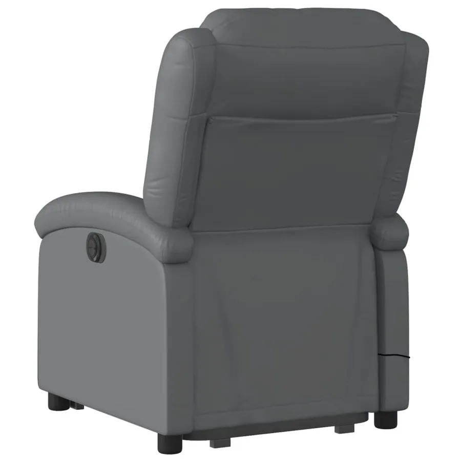 Fauteuil inclinable de massage électrique gris similicuir - 5