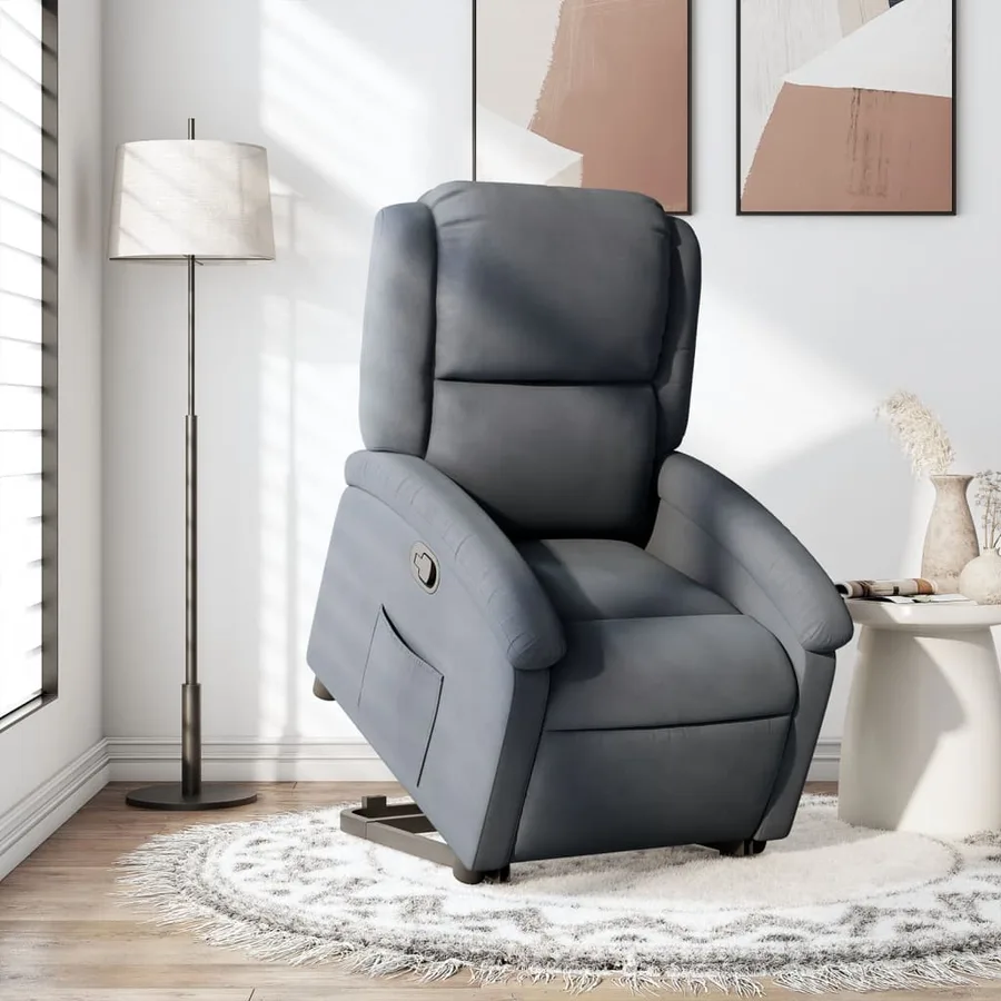 Fauteuil inclinable Gris foncé Velours - 16