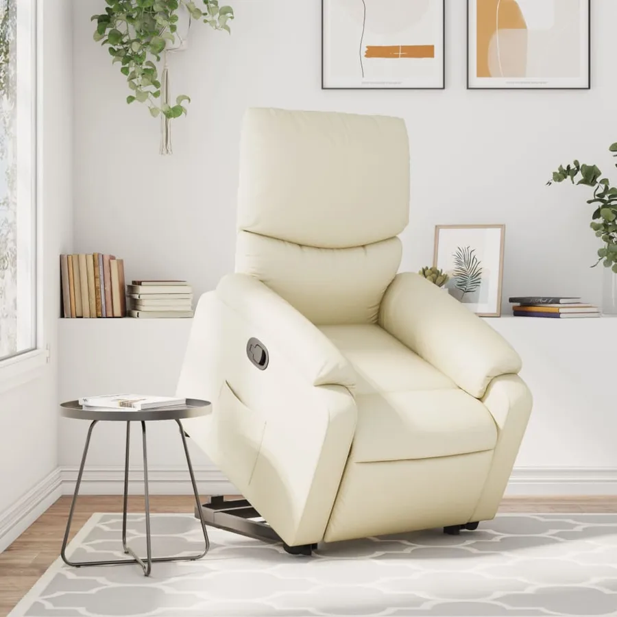 Fauteuil inclinable Crème Similicuir - 15