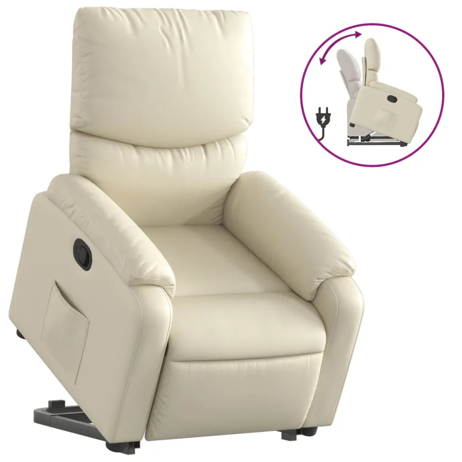 Fauteuil inclinable Crème Similicuir - 2