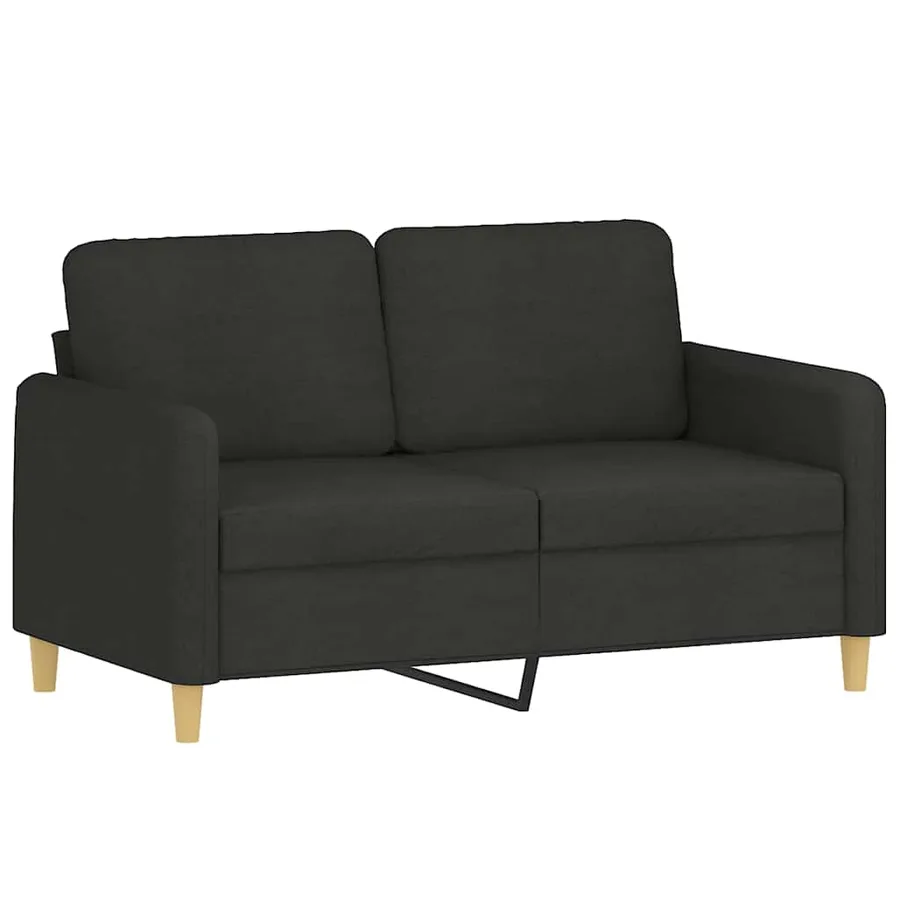 Canapé 2 places avec oreillers décoratifs noir 120 cm tissu - 4