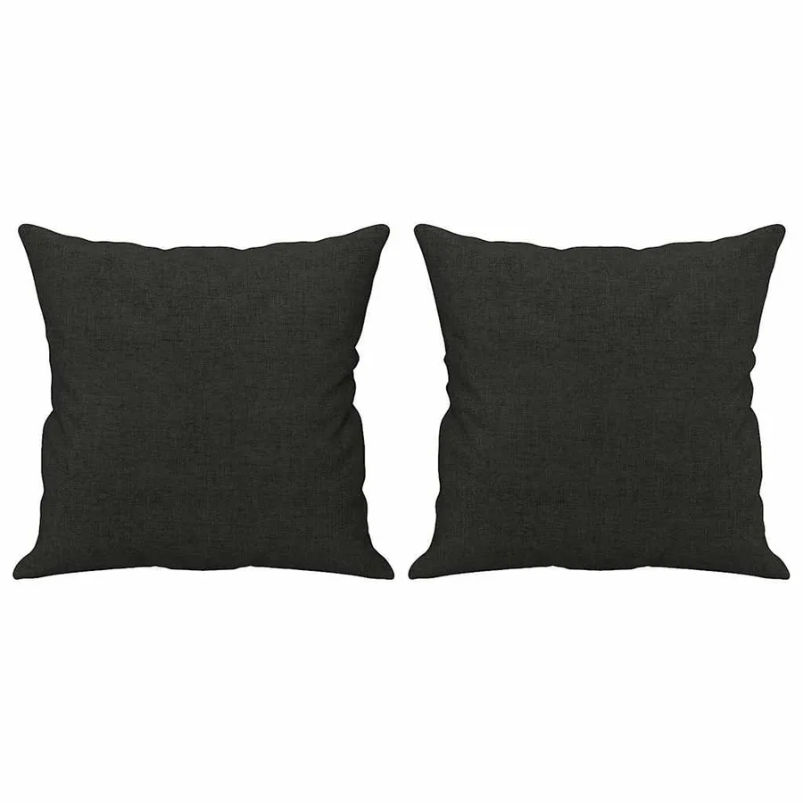 Canapé 2 places avec oreillers décoratifs noir 120 cm tissu - 5