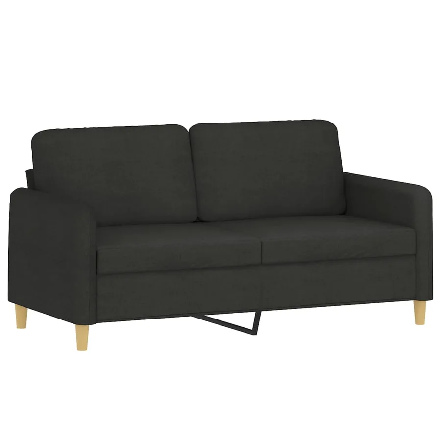 Ensemble de canapés 3 pcs avec coussins Noir Tissu - 3