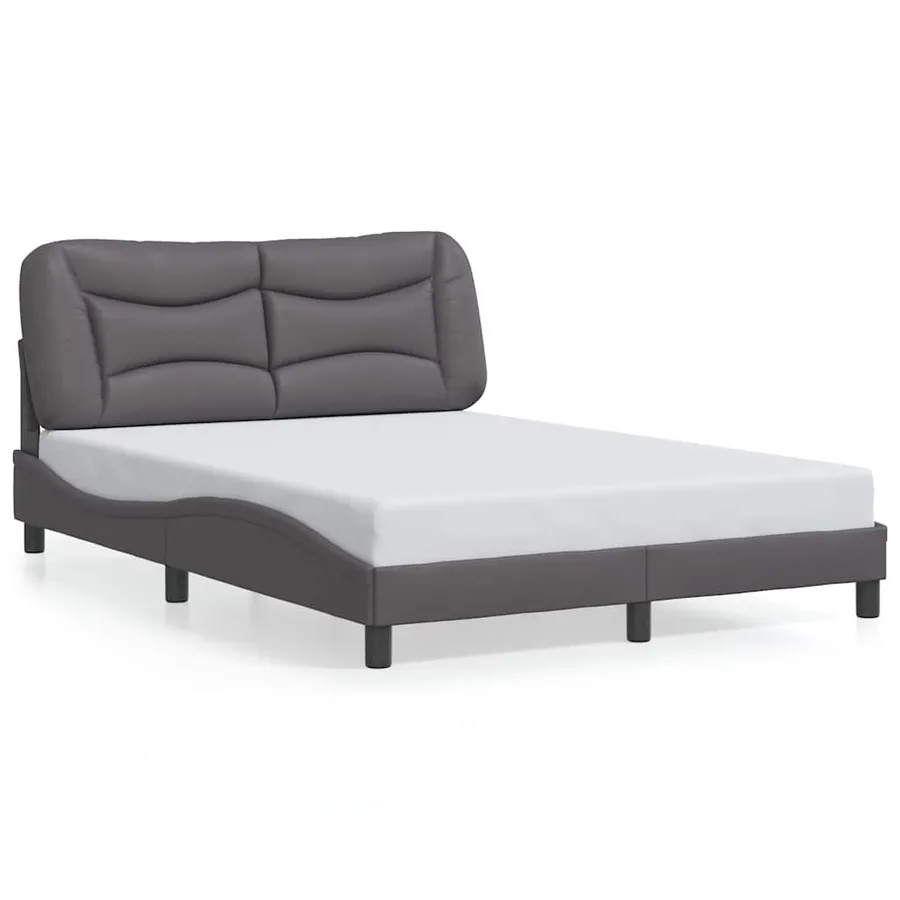 Cadre de lit sans matelas Hvar gris 140x200 cm similicuir - 2