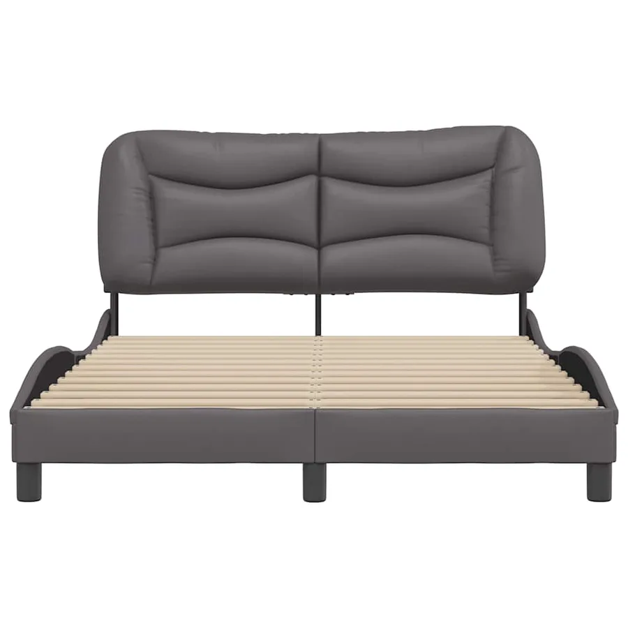 Cadre de lit sans matelas Hvar gris 140x200 cm similicuir - 4