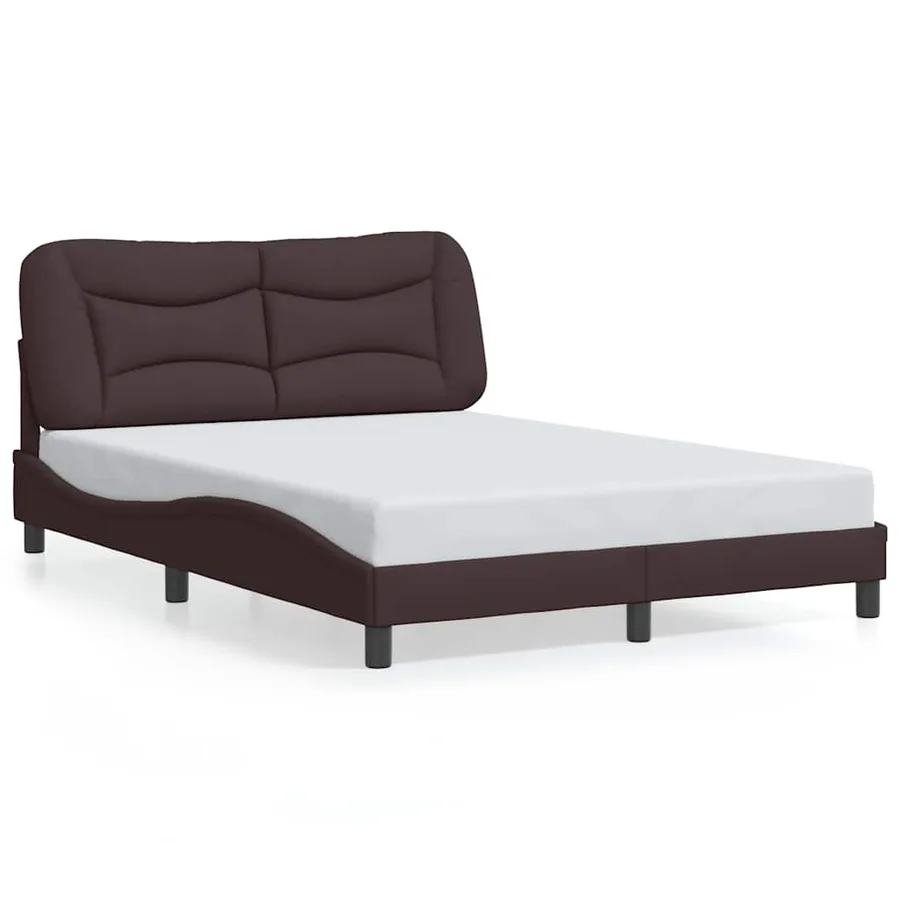 Cadre de lit sans matelas Hvar marron foncé 140x200 cm tissu - 2