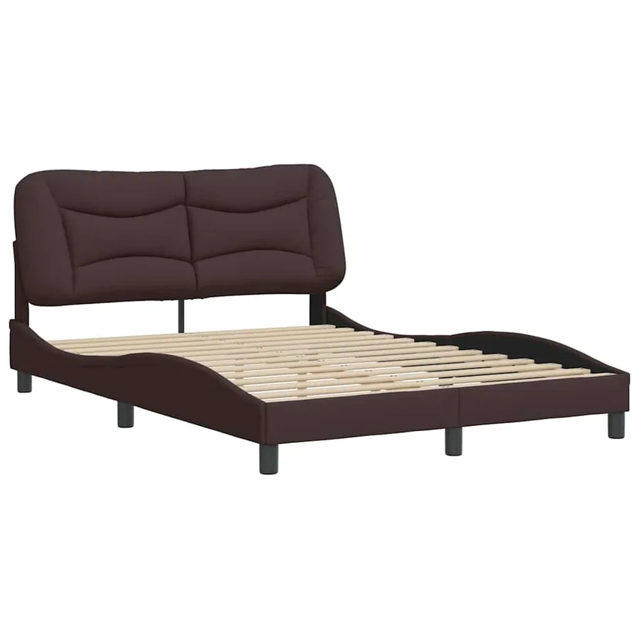 Cadre de lit sans matelas Hvar marron foncé 140x200 cm tissu - 3