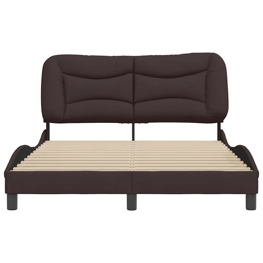 Cadre de lit sans matelas Hvar marron foncé 140x200 cm tissu - 4