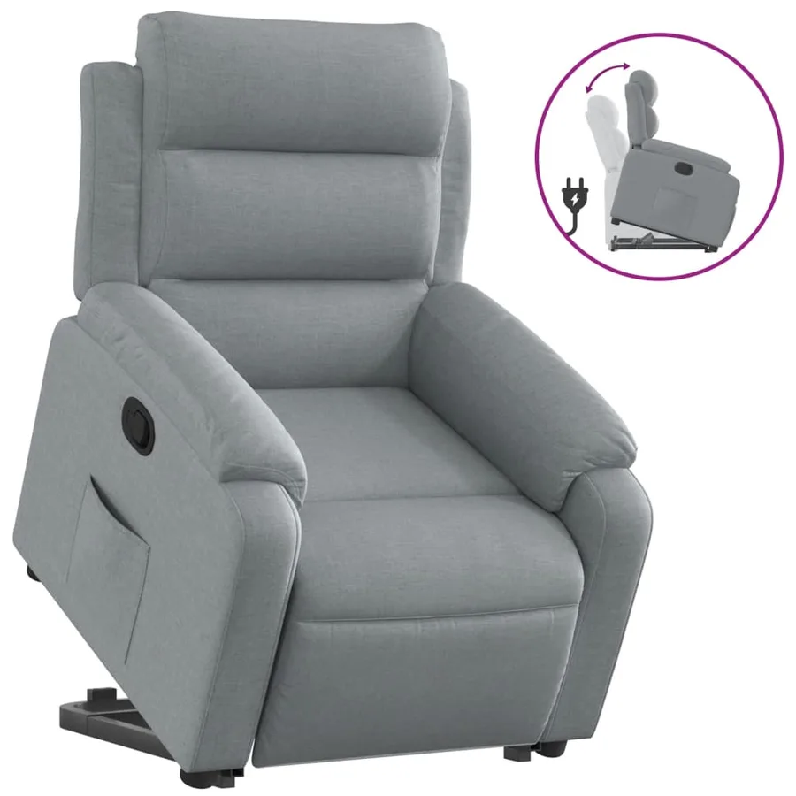 Fauteuil inclinable Gris clair Tissu - 2