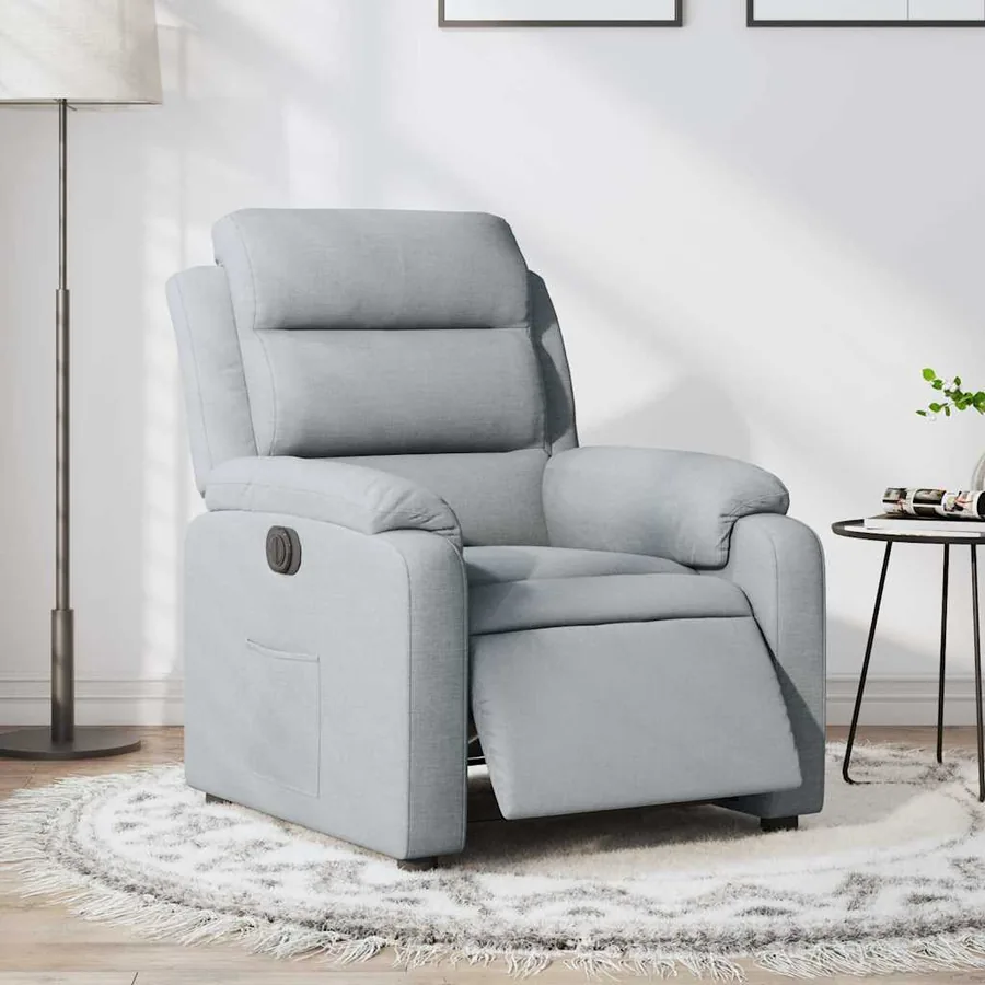 Fauteuil inclinable électrique Gris clair Tissu
