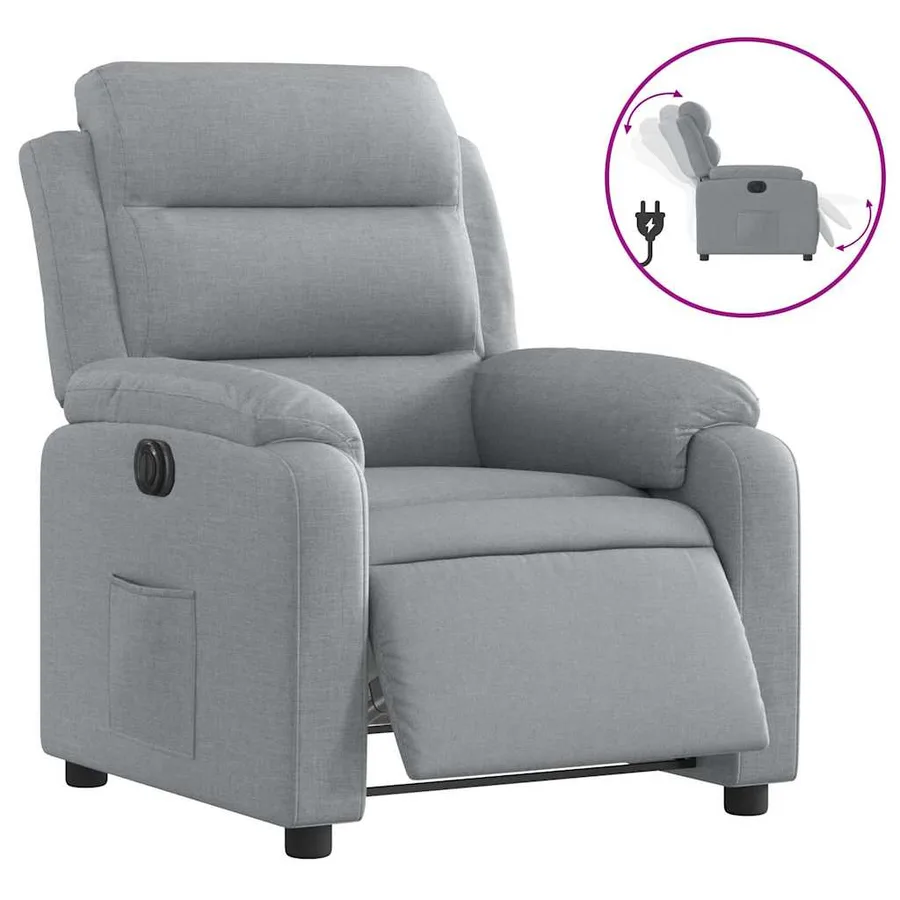 Fauteuil inclinable électrique Gris clair Tissu - 2