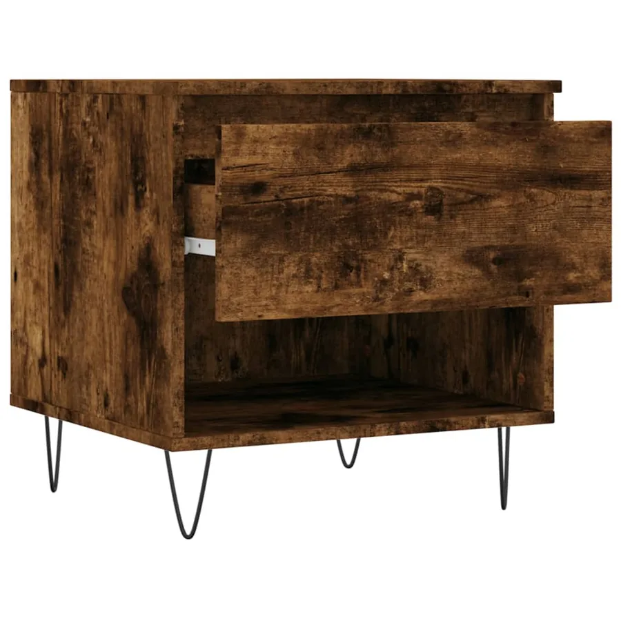 Tables basses 2 pcs chêne fumé 50x46x50 cm bois d'ingénierie - 7