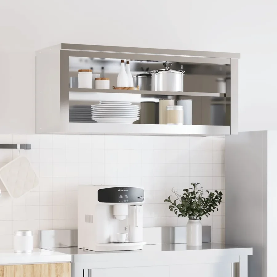 Armoire murale de cuisine avec étagère acier inoxydable - 3
