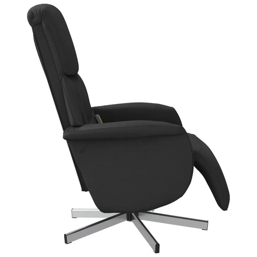 Fauteuil inclinable de massage avec repose-pieds noir tissu - 5