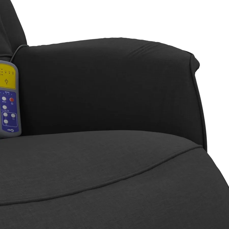 Fauteuil inclinable de massage avec repose-pieds noir tissu - 8